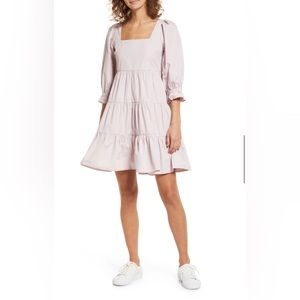 Madewell Poplin Lizzie Babydoll Dress Pale Lilac